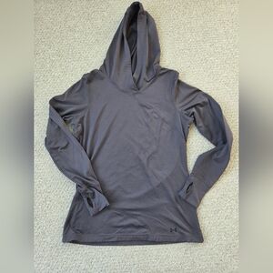 Under Armour Hoodie Women's Size Large Gray Fitted Cold Gear Sweater Athletic